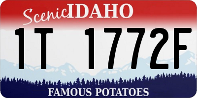 ID license plate 1T1772F