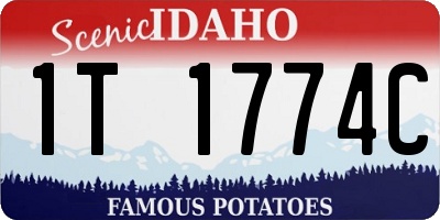 ID license plate 1T1774C