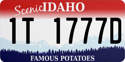 ID license plate 1T1777D
