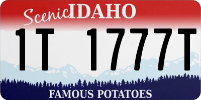 ID license plate 1T1777T
