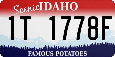 ID license plate 1T1778F