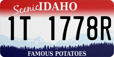 ID license plate 1T1778R