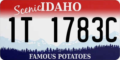 ID license plate 1T1783C