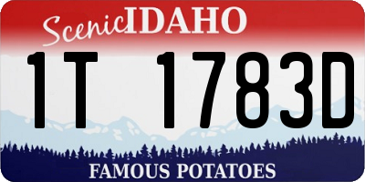 ID license plate 1T1783D