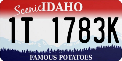 ID license plate 1T1783K