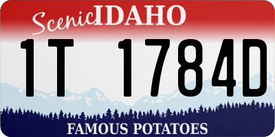 ID license plate 1T1784D