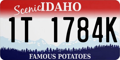 ID license plate 1T1784K