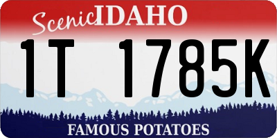 ID license plate 1T1785K