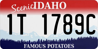 ID license plate 1T1789C