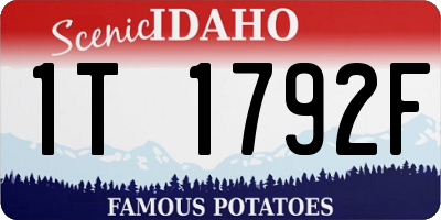 ID license plate 1T1792F