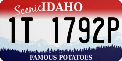 ID license plate 1T1792P