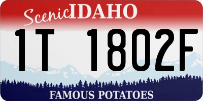 ID license plate 1T1802F