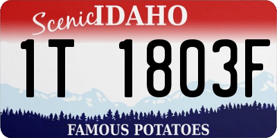 ID license plate 1T1803F