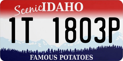 ID license plate 1T1803P
