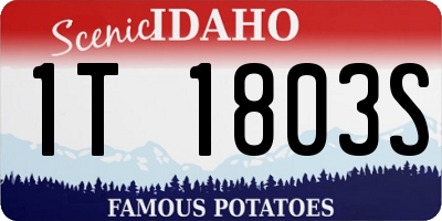 ID license plate 1T1803S