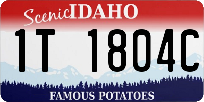 ID license plate 1T1804C
