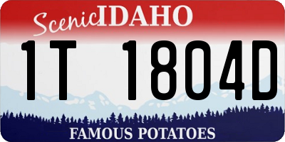 ID license plate 1T1804D