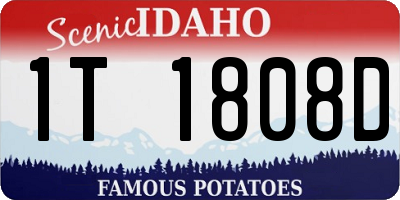 ID license plate 1T1808D