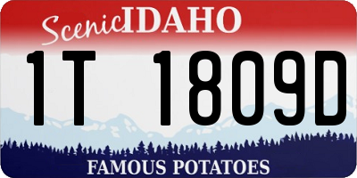ID license plate 1T1809D