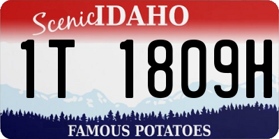 ID license plate 1T1809H