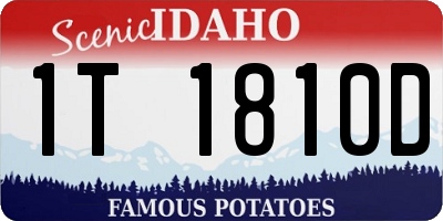 ID license plate 1T1810D