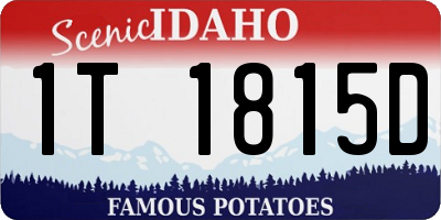 ID license plate 1T1815D