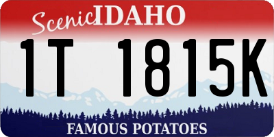 ID license plate 1T1815K