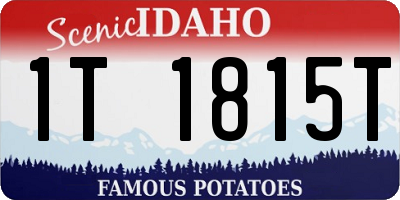 ID license plate 1T1815T