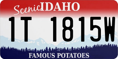 ID license plate 1T1815W