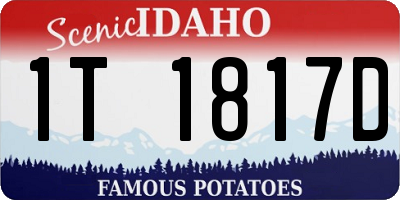 ID license plate 1T1817D