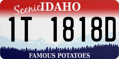 ID license plate 1T1818D