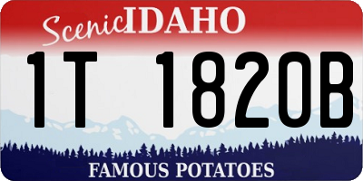 ID license plate 1T1820B