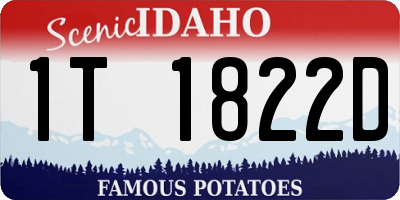 ID license plate 1T1822D