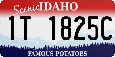 ID license plate 1T1825C