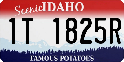 ID license plate 1T1825R
