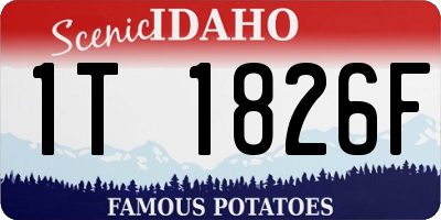ID license plate 1T1826F