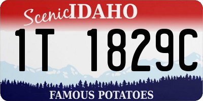 ID license plate 1T1829C