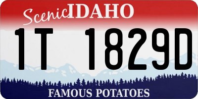 ID license plate 1T1829D