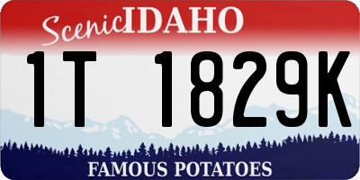 ID license plate 1T1829K
