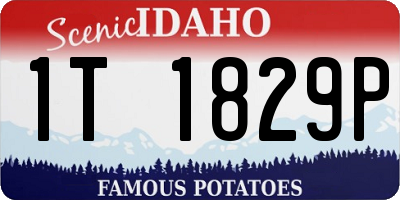 ID license plate 1T1829P