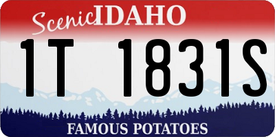 ID license plate 1T1831S