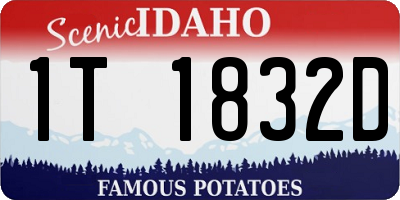 ID license plate 1T1832D