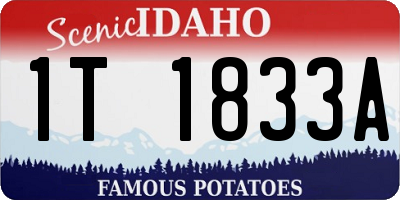 ID license plate 1T1833A