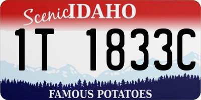 ID license plate 1T1833C