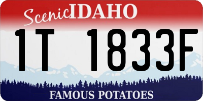 ID license plate 1T1833F