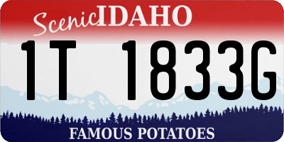 ID license plate 1T1833G