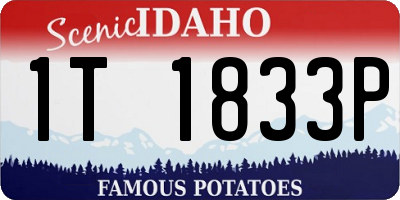 ID license plate 1T1833P