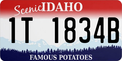 ID license plate 1T1834B