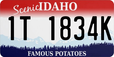 ID license plate 1T1834K