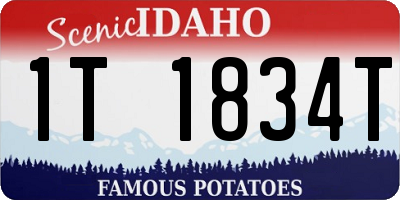 ID license plate 1T1834T